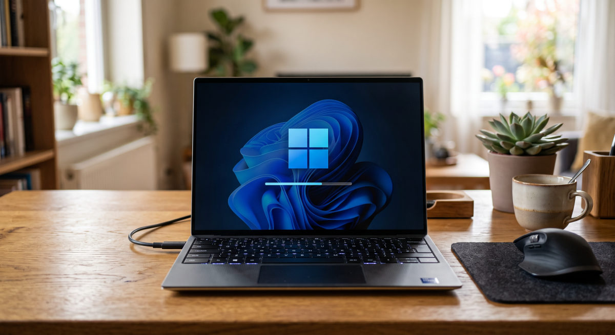 Windows 11 26H2 durante su proceso de actualización en un ordenador compatible