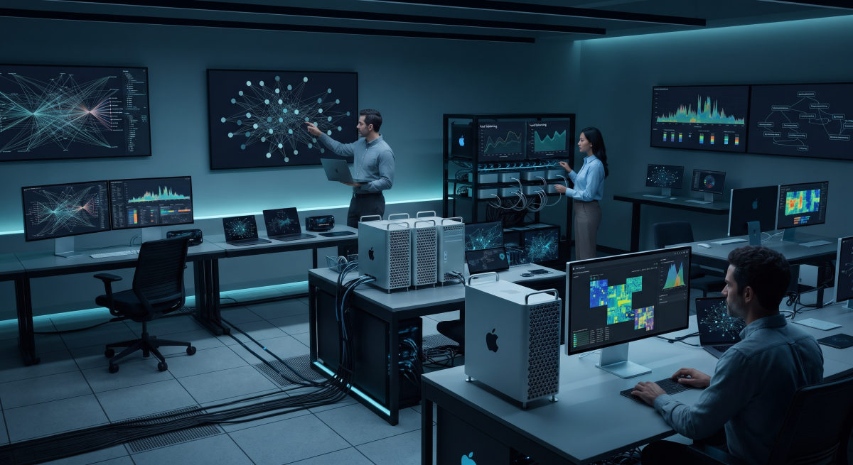 Ordenadores Mac y procesamiento distribuido para investigar nuevas formas de aprovechar recursos de computación.